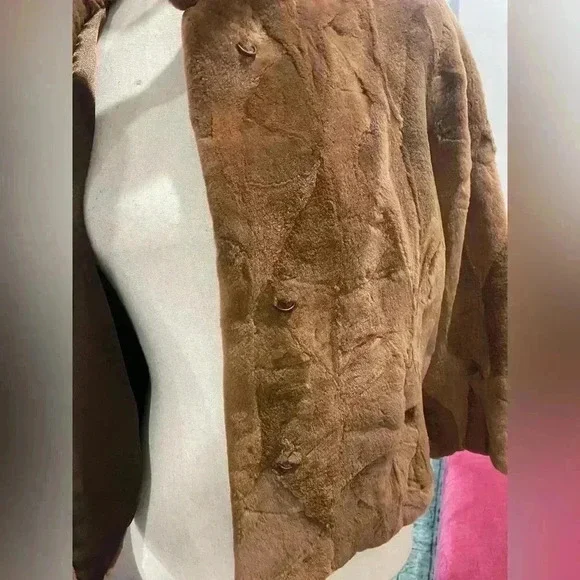 Real Mink Fur Sz S 3/4 sleeve Coat